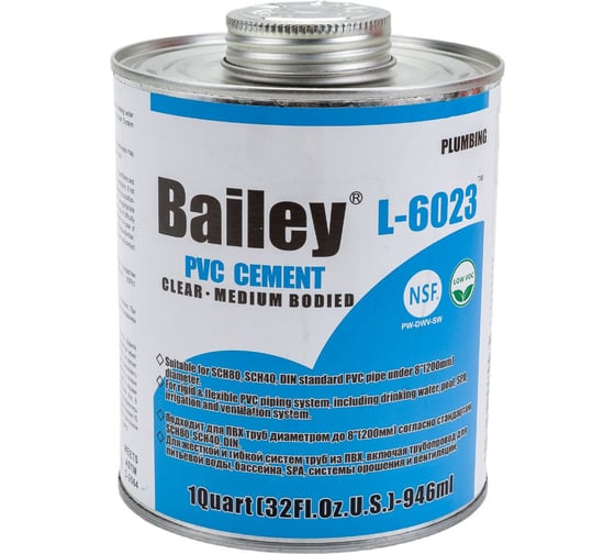 Клей для ПВХ AQUAVIVA Bailey L-6023 946 мл 33364