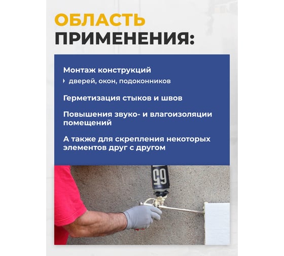 Профессиональная монтажная пена PREMIUM 65 зимняя, 850 мл, баллон T42281
