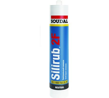 Нейтральный силиконовый герметик Soudal Силируб 2 F бесцветный, 300 мл 157057