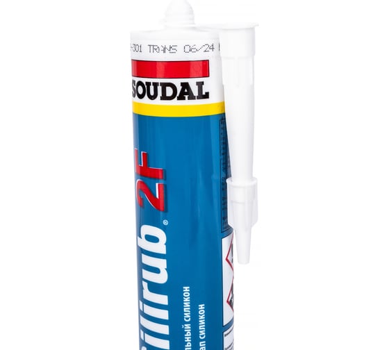 Нейтральный силиконовый герметик Soudal Силируб 2 F бесцветный, 300 мл 157057