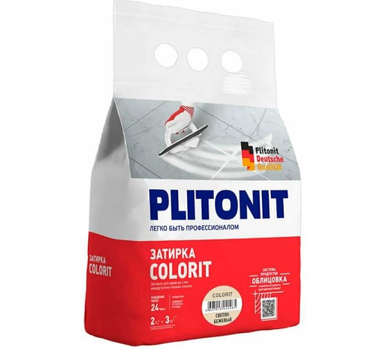 Затирка PLITONIT Colorit 1,5-6 мм белая 2 кг 18884