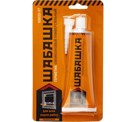 Силиконовый универсальный герметик ШАБАШКА прозрачный 85 мл 241359
