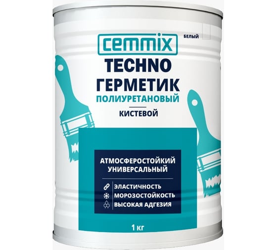 Герметик полиуретановый CEMMIX "Кистевой", банка 1 кг, цвет белый 85498730