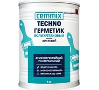Герметик полиуретановый CEMMIX "Кистевой", банка 1 кг, цвет коричневый 85498728