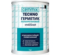 Герметик полиуретановый CEMMIX "Кровельный", банка 1 кг, цвет черный 85498735