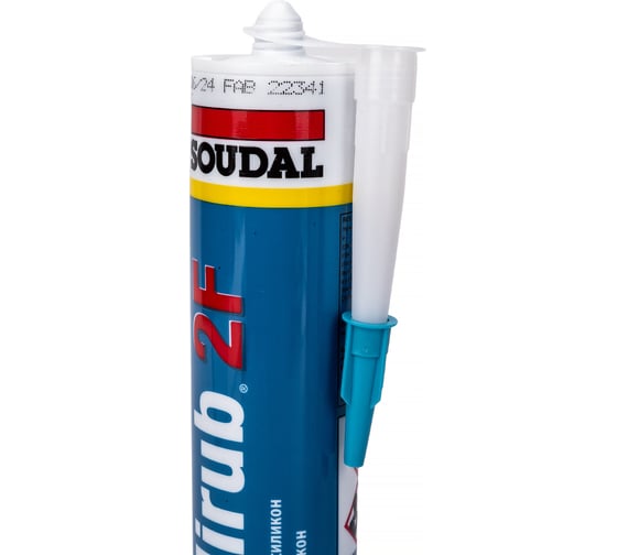 Нейтральный силиконовый герметик Soudal Силируб 2F серый, 300 мл 158938