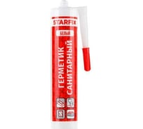 Санитарный силиконовый Герметик STARFIX Sanitary Silicone белый, 300 мл SM-57866 25590591