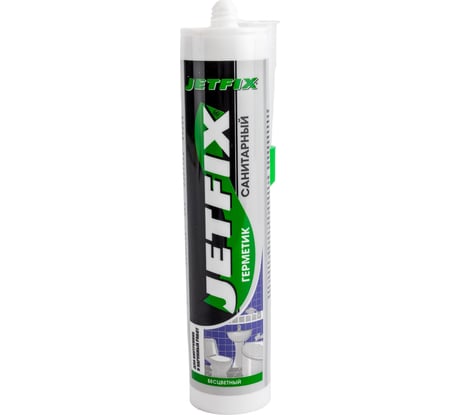 Герметик силиконовый санитарный JETFIX бесцветный 280 мл 21005