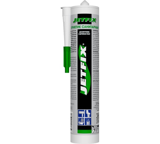 Герметик силиконовый санитарный JETFIX бесцветный 280 мл 21005