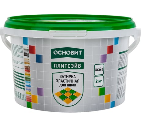 Эластичная цементная затирка для заполнения и защиты межплиточных швов шириной 1-10 мм Основит ПЛИТСЭЙВ XC6 E темно-серая 022, 2 кг 78045