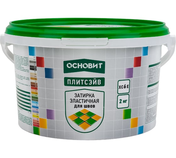 Эластичная цементная затирка для заполнения и защиты межплиточных швов шириной 1-10 мм Основит ПЛИТСЭЙВ XC6 E темно-серая 022, 2 кг 78045 1