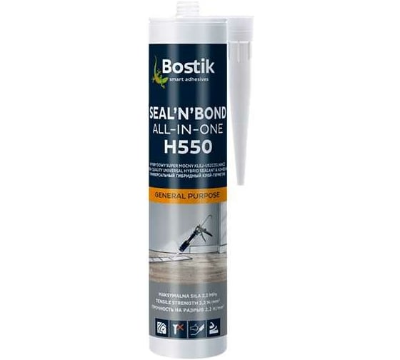 Гибридный клей-герметик Bostik H550 290 мл, черный 500211390