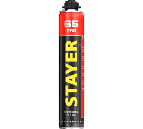 Монтажная пена STAYER Professional LOW EXPANSION с низким вторичным расширением, пистолетная, выход до 65 л, всесезонная, 800 мл 41137