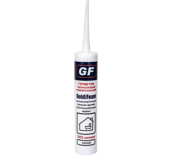 Силиконовый универсальный герметик GoldiFoam GF антрацит RAL 7016, 260 мл 20009