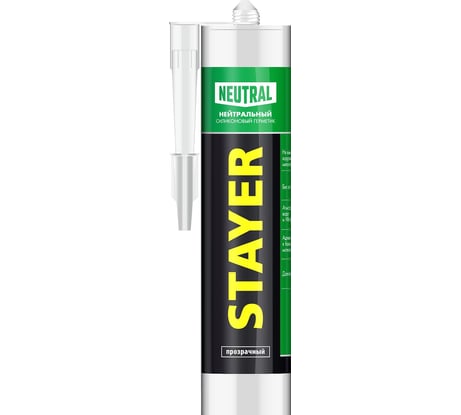 Нейтральный силиконовый герметик STAYER Master прозрачный, 260мл 41217-2_z01