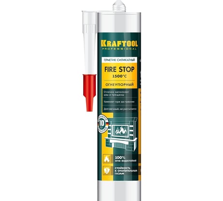 Силикатный огнеупорный герметик KRAFTOOL Fire Stop 300 мл, черный 41260-4