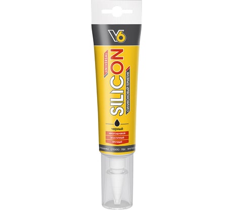 Герметик силиконовый универсальный черный V6 туба 80 мл 02-03-34 11608718