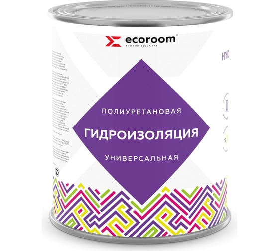 Полиуретановая универсальная гидроизоляция ECOROOM HYDRONEED серая, 1 кг 443-1-1 1