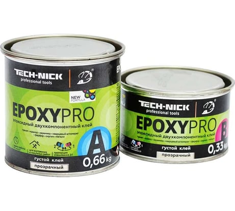 Клей эпоксидный TECH-NICK EpoxyPro (прозрачный/густой) 0,66+0,33кг 170.210.150
