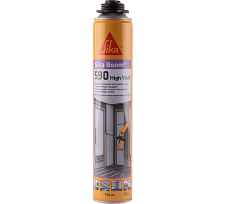 Профессиональная монтажная пена с увеличенным выходом SIKA Boom-590 High Yield 870мл, 1000гр. 613587