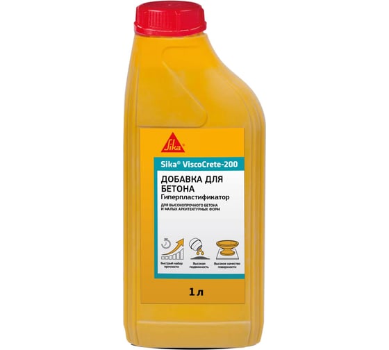 Гиперпластификатор для высокопрочного бетона SIKA ViscoCrete-200 Канистра 1л 669068
