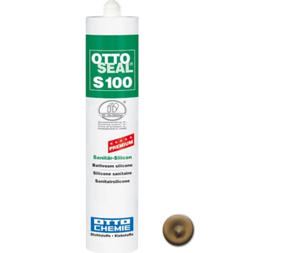 Профессиональный универсальный силиконовый герметик OTTO-CHEMIE OTTOSEAL S100 PREMIUM C60 умбра S100/C60