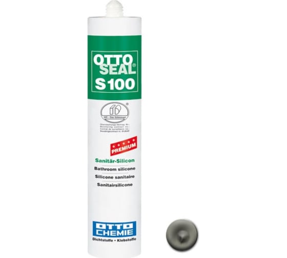 Профессиональный универсальный силиконовый герметик OTTO-CHEMIE OTTOSEAL S100 PREMIUM C1172 серый титан S100/C1172