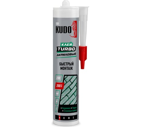 Клей KUDO HOME Turbo для быстрого монтажа, на акриловой основе, белый, 280 мл KBK-331