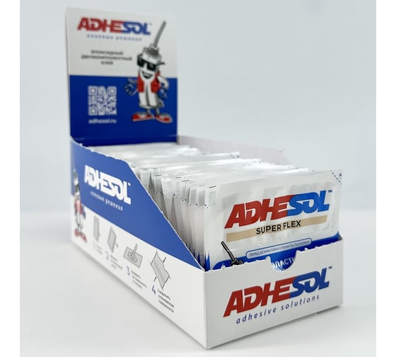 Клей в пакетиках эластичный эпоксидный ADHESOL super flex 4 мл х 50 шт 324616 1