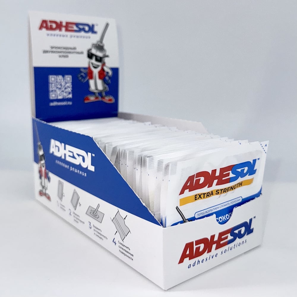 Клей в пакетиках высокоэластичный эпоксидный ADHESOL extra strenght 4 ...