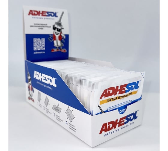 Клей в пакетиках высокоэластичный эпоксидный ADHESOL extra strenght 4 мл х 50 шт 324593 1