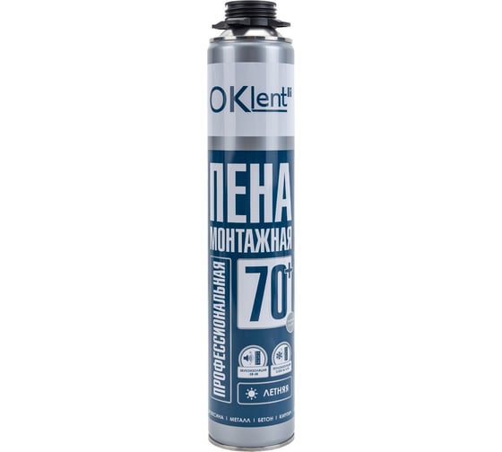 Пена профессиональная монтажная OKlent 70+ летняя 940 гр 00000345888