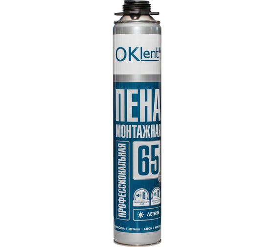 Пена профессиональная монтажная OKlent 65 летняя 860 гр 00000345887