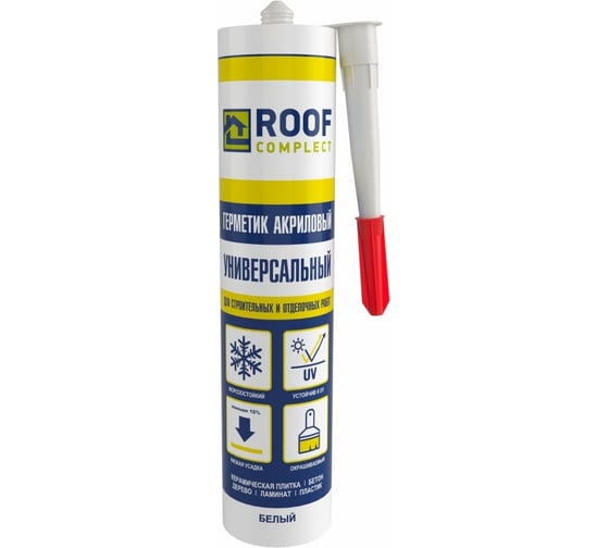 Акриловый герметик Roof Complect белый, 300 мл 00000344831 1