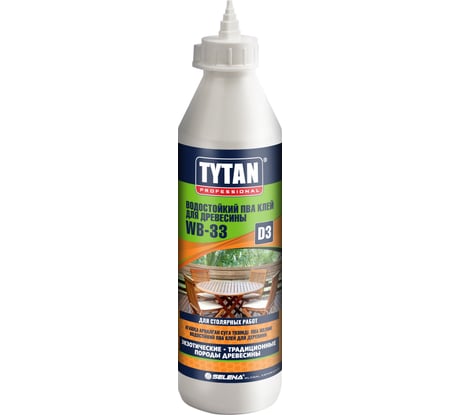 Клей ПВА Tytan PROFESSIONAL WB 33 D3 для древесины, белый, 750 гр 245998