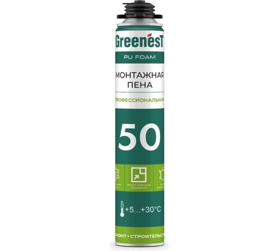 Профессиональная монтажная пена GreenesT 50 ЛЕТО, 780 мл 185117050