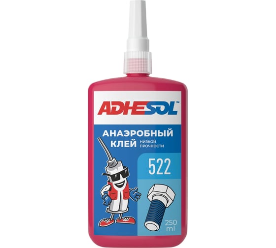 Анаэробный клей для резьбовых соединений ADHESOL 250 мл низкой прочности 522 522101 1