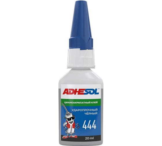 Цианоакрилатный клей ADHESOL 444 20 мл высокой вязкости с замедленным отверждением 444100