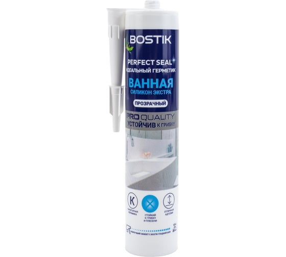 Идеальный герметик Bostik Perfect Seal Ванная Силикон Экстра прозрачный, 280 мл BOK638615P 1
