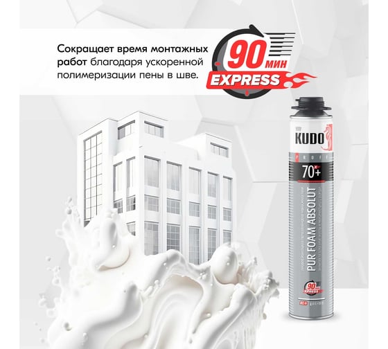 Пена монтажная профессиональная летняя KUDO proff 70+ xpress KUPP10SX70+
