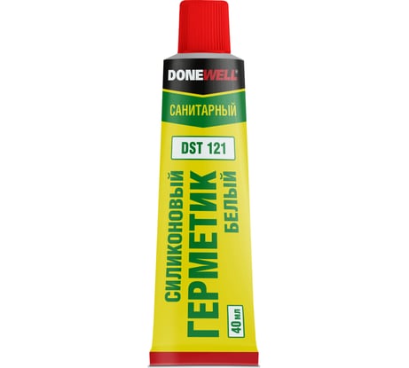 Герметик силиконовый санитарный DONEWELL для ванной и кухни, с добавкой против плесени, белый, 40 мл DST-121