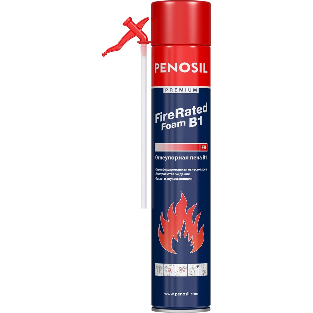 Огнеупорная бытовая монтажная пена Penosil Premium Fire Rated Foam B1 ...
