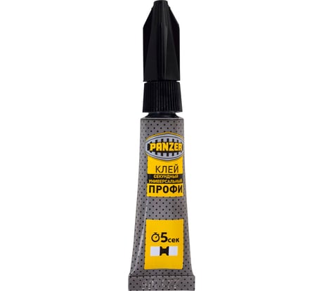 Секундный универсальный клей PANZER профи, 3 г 246390