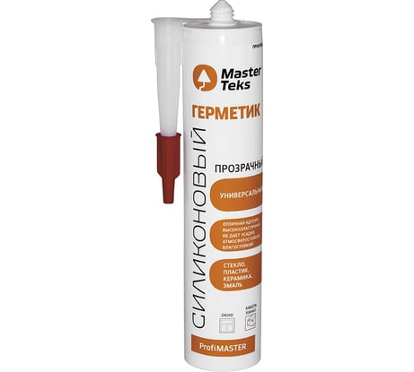 Силиконовый универсальный герметик MASTERTEKS profimaster, 290 мл, прозрачный 241965