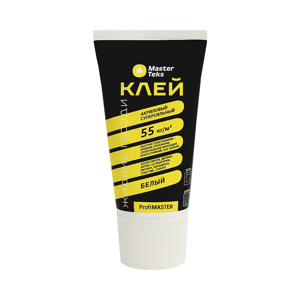 Акриловый клей MASTERTEKS profimaster суперсильный, 200 г, белый 235177 ...