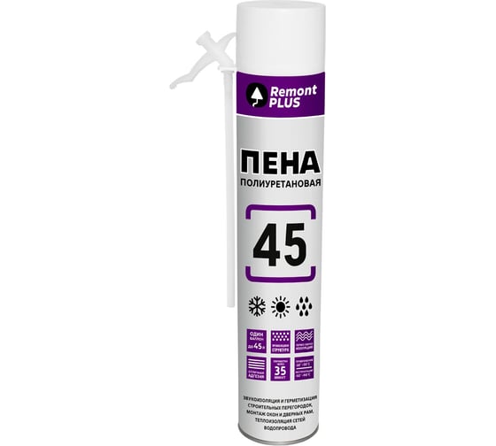 Монтажная бытовая пена MASTERTEKS remont plus 45, всесезонная, 410 мл 234973