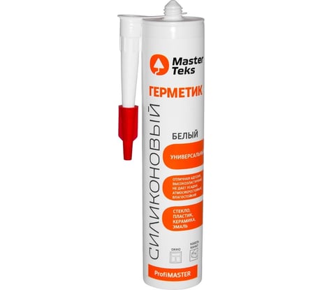 Силиконовый универсальный герметик MASTERTEKS profimaster, 290 мл, белый 238066