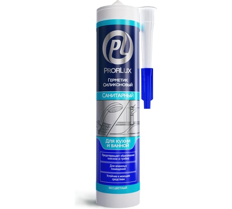 Силиконовый санитарный герметик Профилюкс 300мл бесцветный CSS684STR