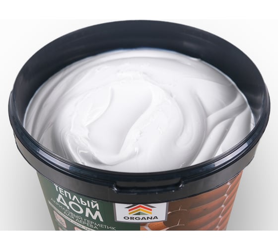 Герметик Organa Теплый Шов Log Sealant, ведро 15 кг, цвет белый 108517