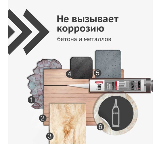 Герметик силиконовой нейтральный KUDO proff чёрный, 280 мл SMS-132